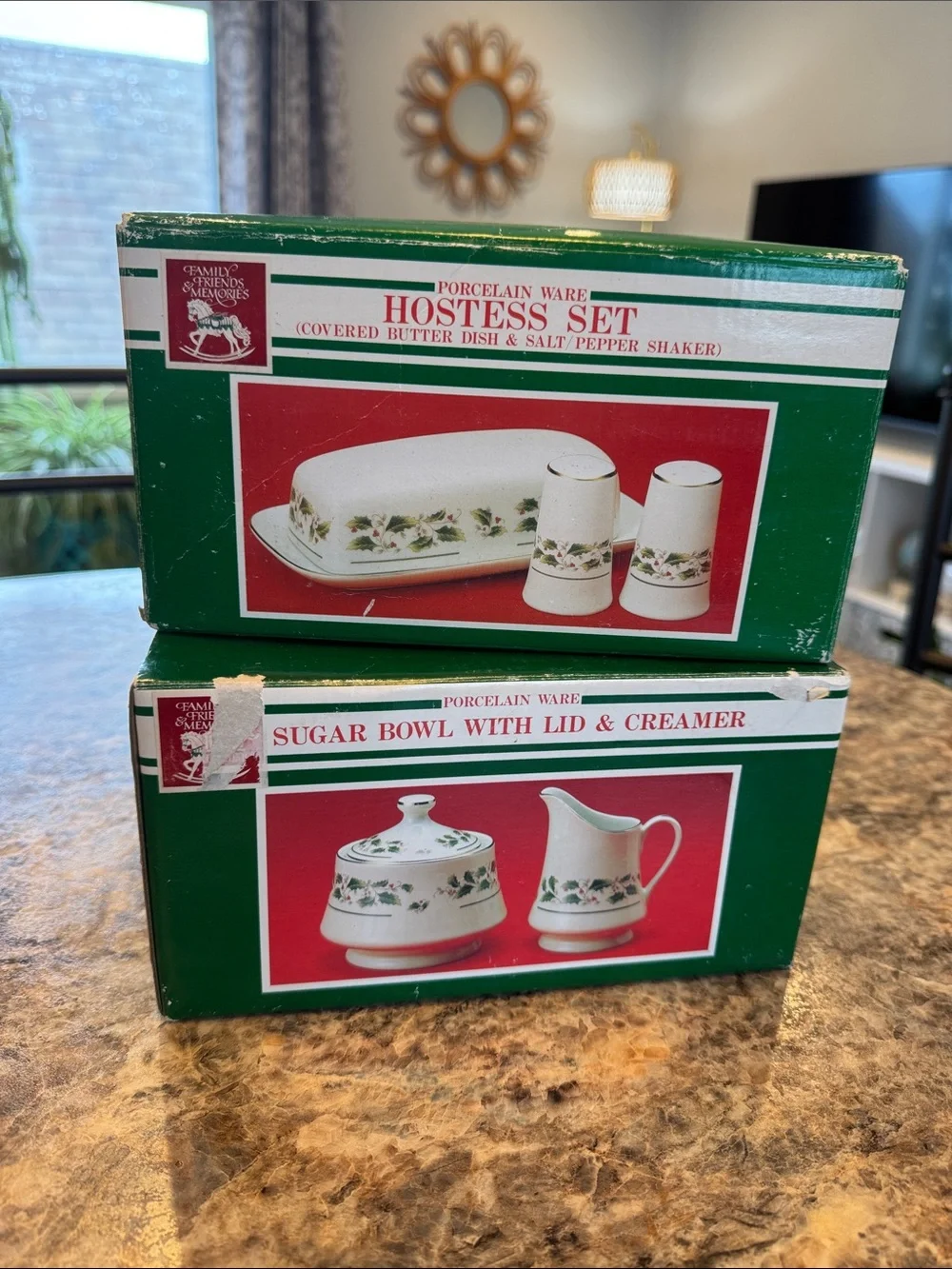 Vintage Porcelain Holiday Hostess Serving Set